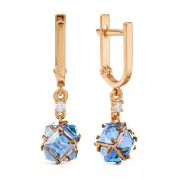 Серьги с топазами и фианитами Линии Любви