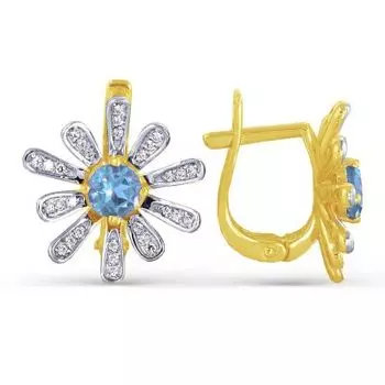 Серьги с топазами и фианитами Линии Любви