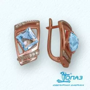 Серьги с топазами и фианитами Линии Любви