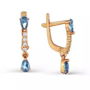 Серьги с топазами и фианитами Линии Любви