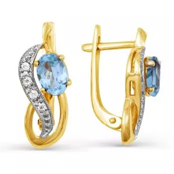 Серьги с топазами и фианитами Линии Любви