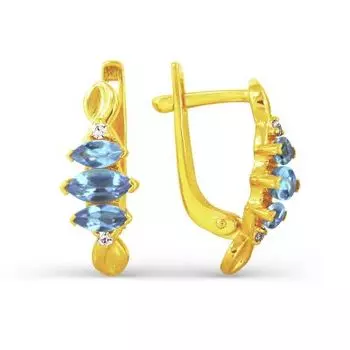 Серьги с топазами и фианитами Линии Любви