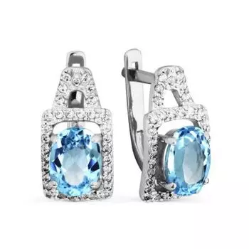 Серьги с топазами и фианитами Линии Любви