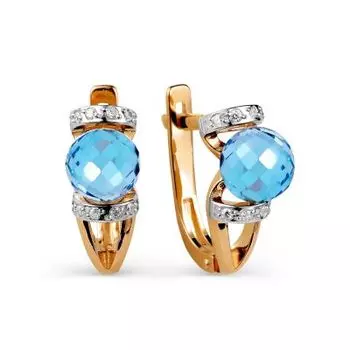 Серьги с топазами и фианитами Линии Любви