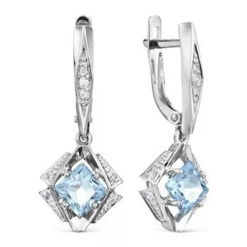 Серьги с топазами и фианитами Линии Любви