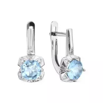 Серьги с топазами и фианитами Линии Любви