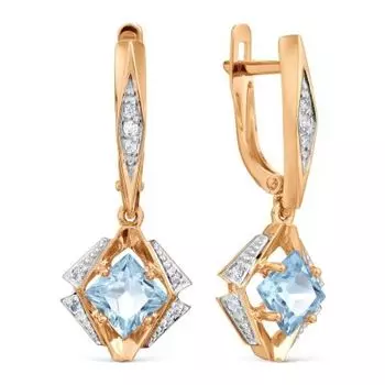 Серьги с топазами и фианитами Линии Любви