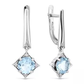 Серьги с топазами и фианитами Линии Любви