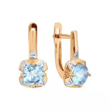 Серьги с топазами и фианитами Линии Любви