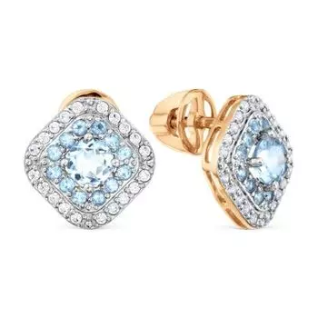 Серьги с топазами и фианитами Линии Любви