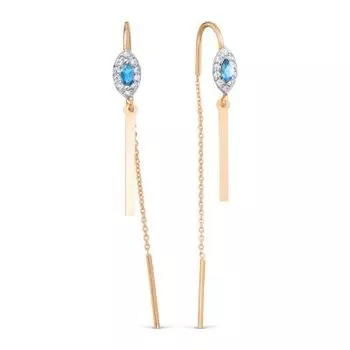 Серьги с топазами и фианитами Линии Любви