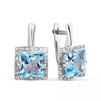 Серьги с топазами и фианитами Линии Любви