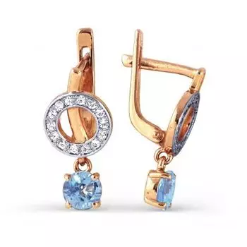 Серьги с топазами и фианитами Линии Любви