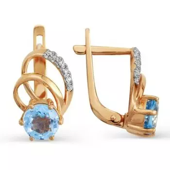 Серьги с топазами и фианитами Линии Любви