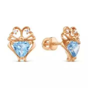 Серьги с топазами и фианитами Линии Любви