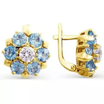 Серьги с топазами и фианитами Линии Любви