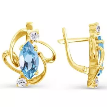 Серьги с топазами и фианитами Линии Любви