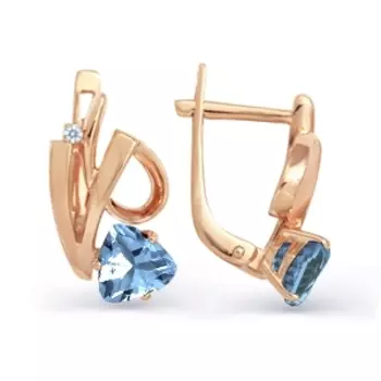 Серьги с топазами и фианитами Линии Любви