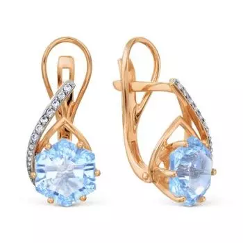 Серьги с топазами и фианитами Линии Любви