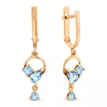 Серьги с топазами Линии Любви