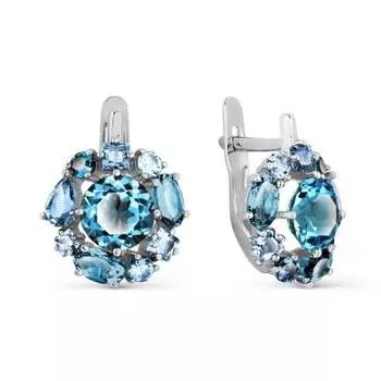 Серьги с топазами Линии Любви