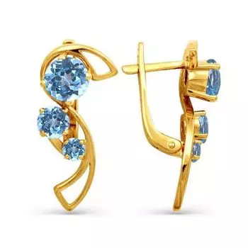 Серьги с топазами Линии Любви