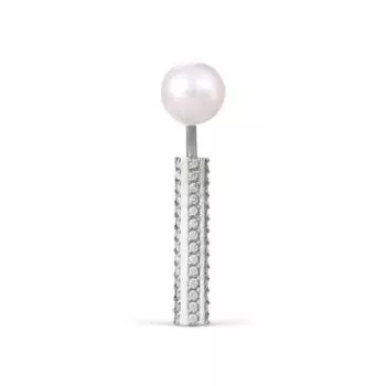 Серьги с жемчугом и фианитами Линии Любви