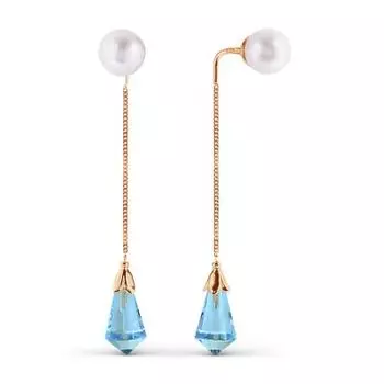 Серьги с жемчугом и топазами Линии Любви