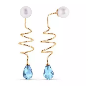 Серьги с жемчугом и топазами Линии Любви