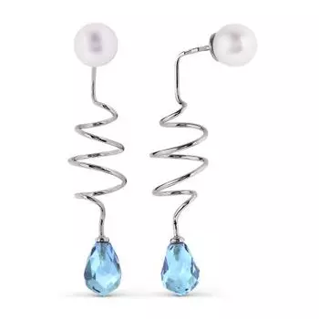 Серьги с жемчугом и топазами Линии Любви