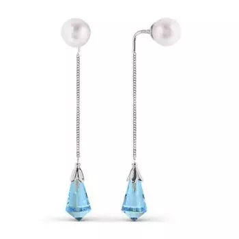 Серьги с жемчугом и топазами Линии Любви