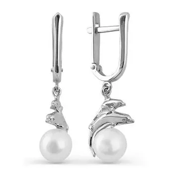 Серьги с жемчугом Линии Любви