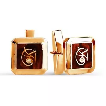 Запонки с эмалью Линии Любви