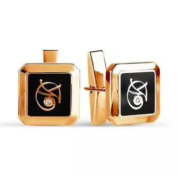 Запонки с эмалью Линии Любви