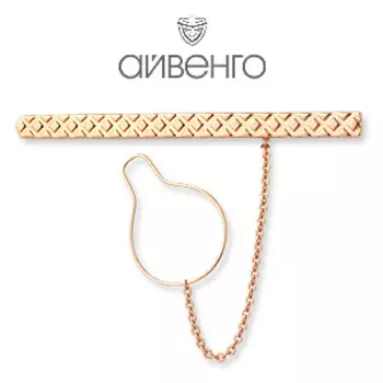 Зажим для галстука из красного золота Линии Любви