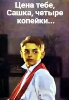 Цена тебе, Сашка, четыре копейки