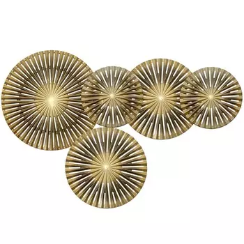 Арт-объект Apollo Brown and Gold Wall Plaque Disc gap 5