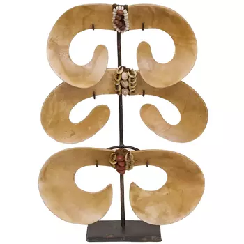 Аксессуар для интерьера из дерева и ракушек Papua Art Object
