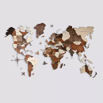 Аксессуар на стену Wooden World Map