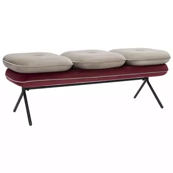 Банкетка с 3-мя раздельными сиденьями Soft Velor Bench