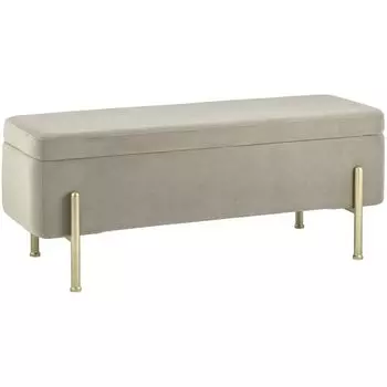 Банкетка с ящиком бежевый велюр Sanjay Velour