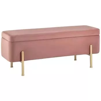 Банкетка с ящиком пыльно-розовый велюр Sanjay Velour