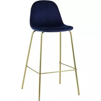 Барный Стул Archie Chair Синий Велюр