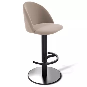Барный стул вращающийся со спинкой Бежевый Велюр Vendramin Chair