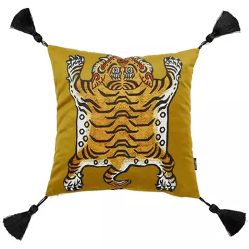 Бежевая Подушка Тибетский Тигр TIBETAN TIGER