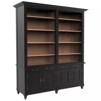 BIBLIOTHEQUE NOIRE EN ACACIA MASSIF CENACLE A275