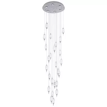 Большая каскадная люстра с хрустальными подвесками Esme Drops Crystal Chrome Cascade Chandelier 25