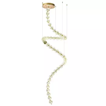 Большая светодиодная люстра Crystal Globule Spiral Золото