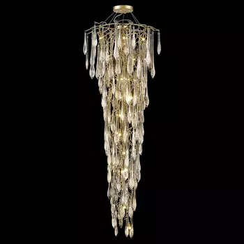 Большая вертикальная люстра Frozen drop Бронза