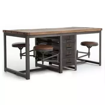 Большой рабочий стол Rupert Work Table Rustic